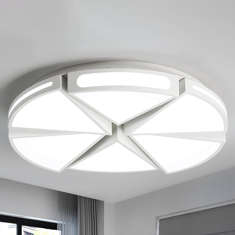 Lampada a Incasso Triangolare con Paralume Rotondo Minimalismo Acrilico Luce Bianca Calda/Luce LED a Sospensione a Incasso per Soggiorno in Nero/Bianco, 16"/19,5"/23,5" W