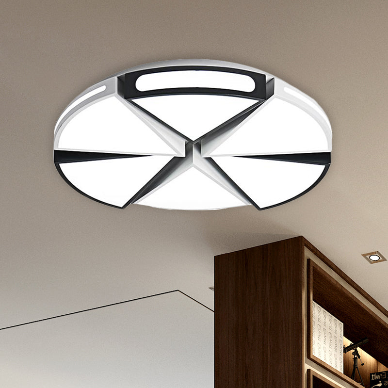 Triangle encastré lampe avec abat - jour rond minimaliste acrylique lumière chaude / blanche LED salon encastré suspension, Noir / blanc, 16 "/ 19.5" / 23.5 "W