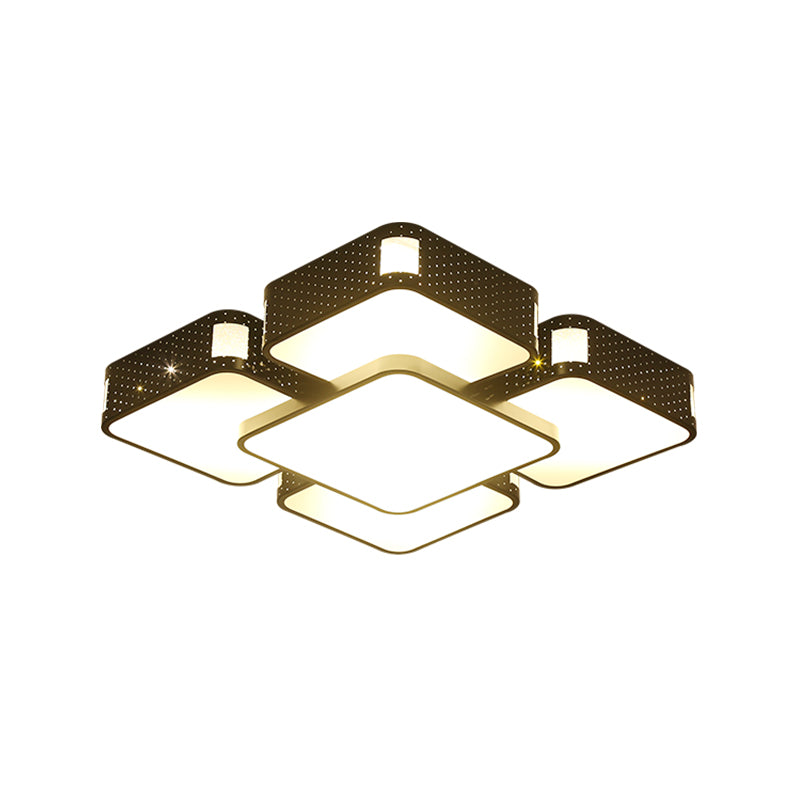 Lampada da incasso a cubo da 22"/38"/47" Lampada da soffitto moderna in acrilico caldo/bianco Lampada da soffitto a LED per soggiorno in nero/bianco