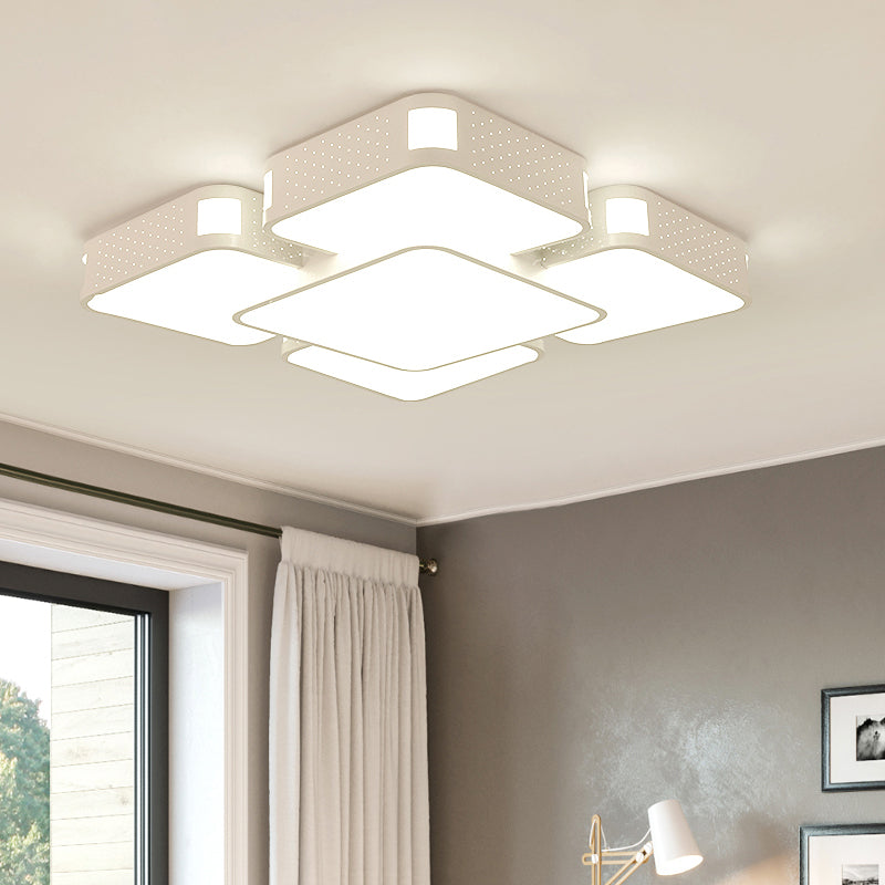 Lampada da incasso a cubo da 22"/38"/47" Lampada da soffitto moderna in acrilico caldo/bianco Lampada da soffitto a LED per soggiorno in nero/bianco