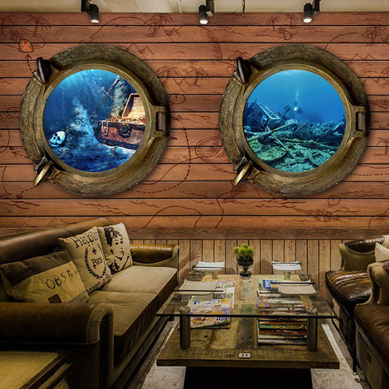 Decorative Undersea and Wood Mural Custom-Made Wall Decor for Coffee Shop
