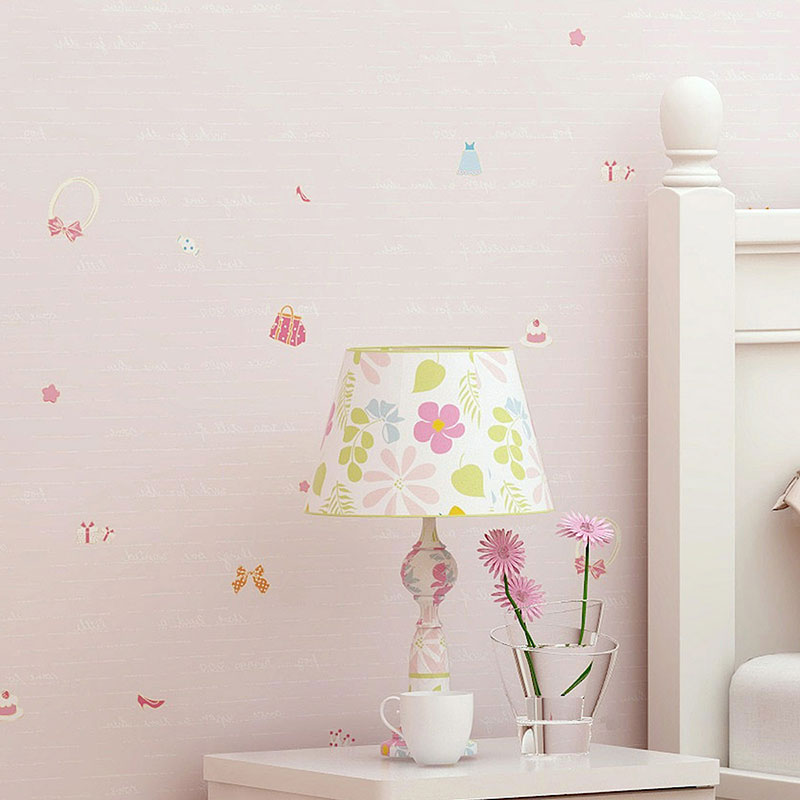 Cute Prince Style Wallpaper Roll for Girl's Bedroom Decoration in Soft Color, Non-Pasted, 33'L x 20.5"W