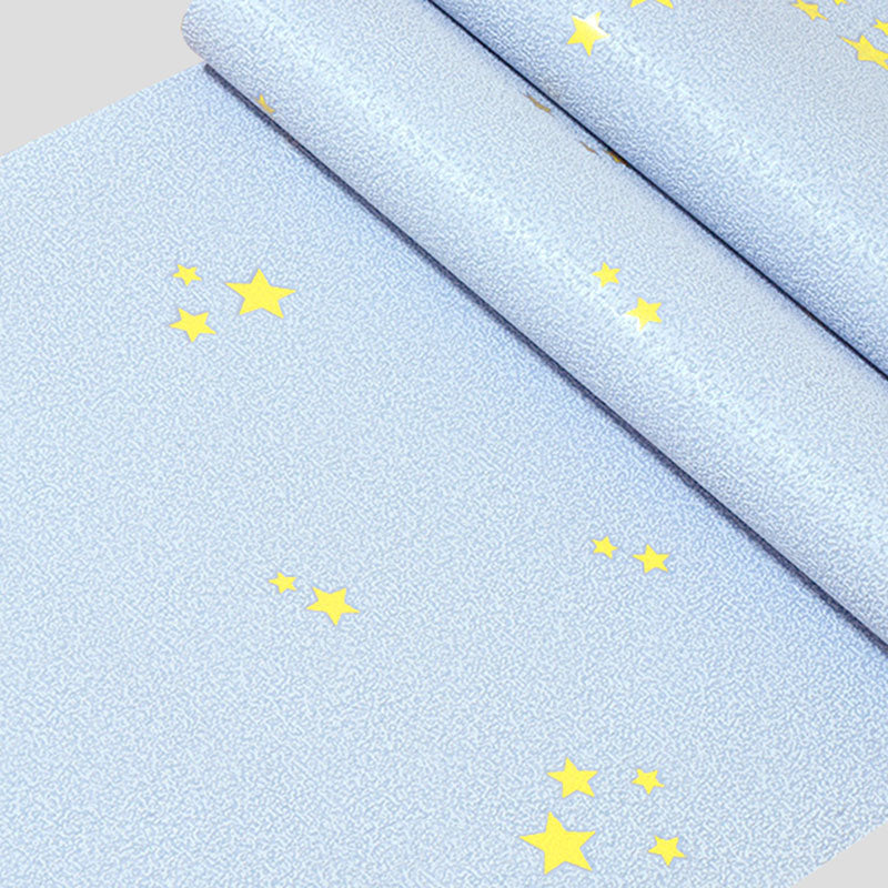 Blue Luminous Star Wallpaper Roll Waterproofing Wall Decor for Children, 33 ft. x 20.5 in