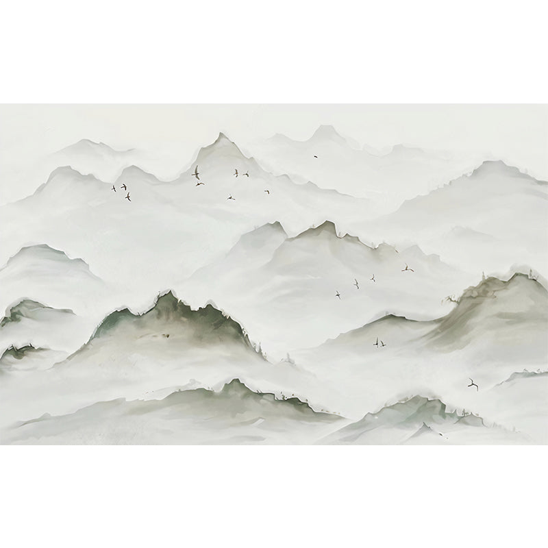 Stain-Resistant Mountain Wall Art Non-Woven Traditional Mural Wallpaper for Living Room