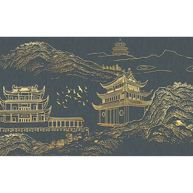 Chinese Construction Wall Decor for Bedroom Classic Wall Mural, Personalized Size Available