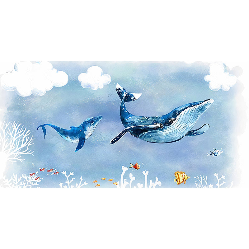 Moisture-Resistant Dolphin Wall Covering Non-Woven Fabric Contemporary Wall Mural for Kids