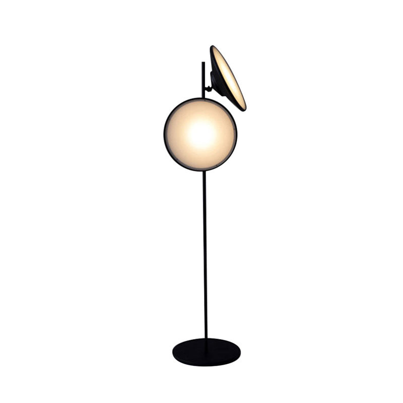 Nordic Trumpet Standing Lighting Metal LED Study Room Floor Reading Lamp in Black, Warm/White Light