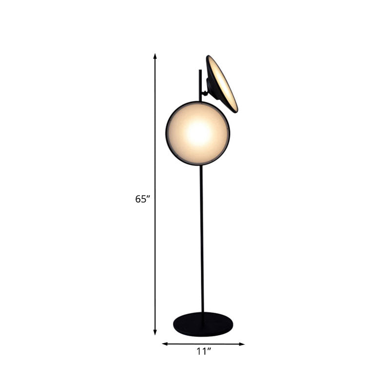 Nordic Trumpet Standing Lighting Metal LED Study Room Floor Reading Lamp in Black, Warm/White Light