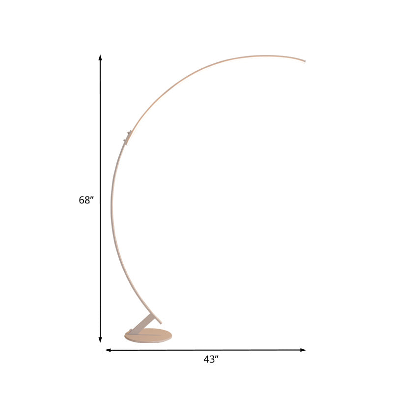 Éclairage debout arqué simplicité LED métallique lampe de lecture du sol blanc, lumière chaude / blanche