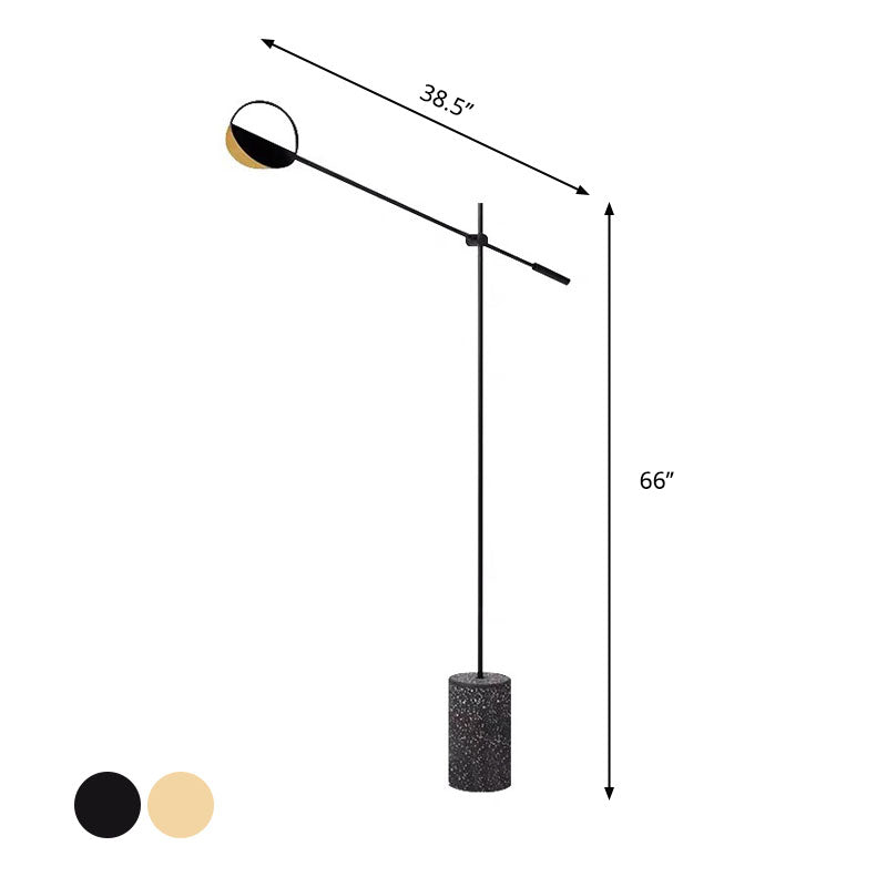 Metallic Hoop Stand Up Lampe moderniste simple Black / Gol Finish Ploor Light Standing With Balance Bras