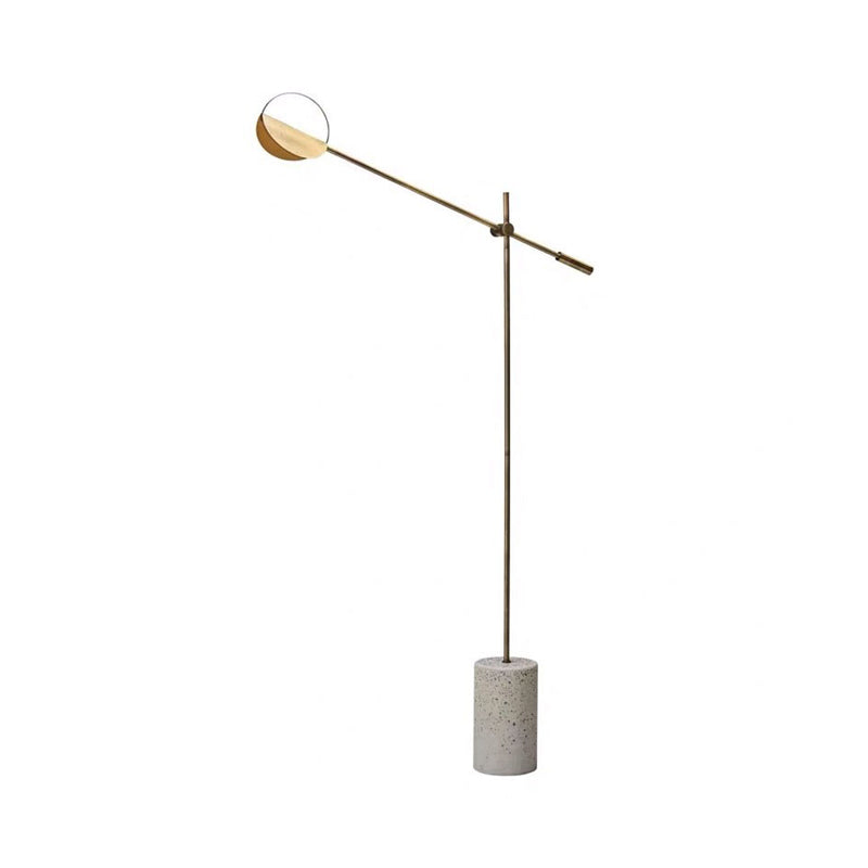 Metallic Hoop Stand Up Lampe Modernist Single Black/Gold Finish Boden Stehlicht mit Balance Arm