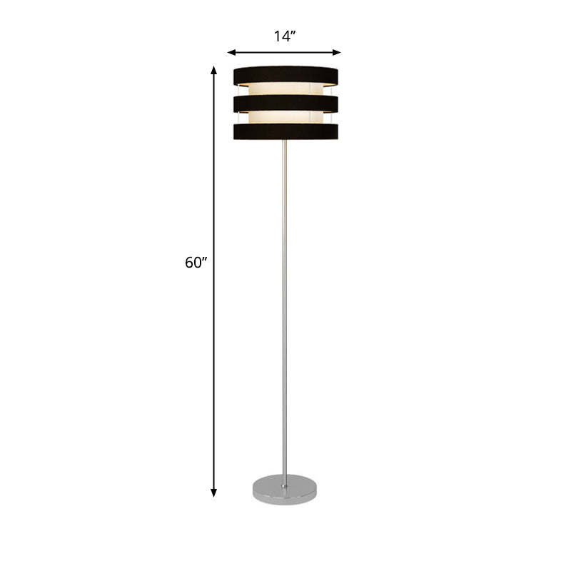 MODERMISTRO LUCE DI METALLA DI METALLA CAGE DRUM 1 LAMPAGGIO DI LETTURA PIANO BLACO COMMERCIALE con tonalità in tessuto all'interno