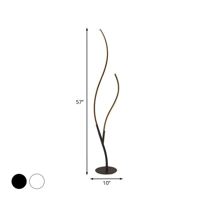 Metaalachtige tak-achtige vloerlezing licht eenvoud zwart/wit LED staande lamp voor studieruimte