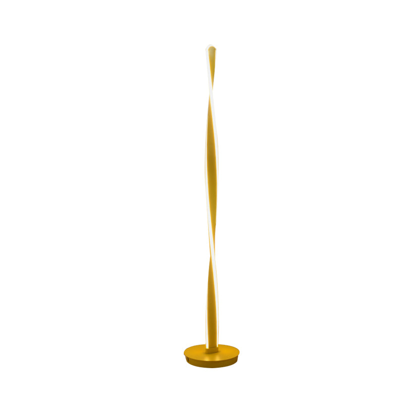 Yellow Twisted Stick Standing Light Nordic LED Acrylic Reading Floor Lamp for Living Room