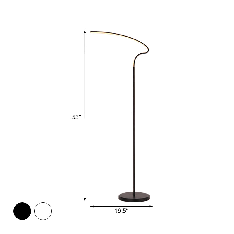 Moderniste incurvé lampe debout métal LED LECTER LECTURE ÉCLAIR