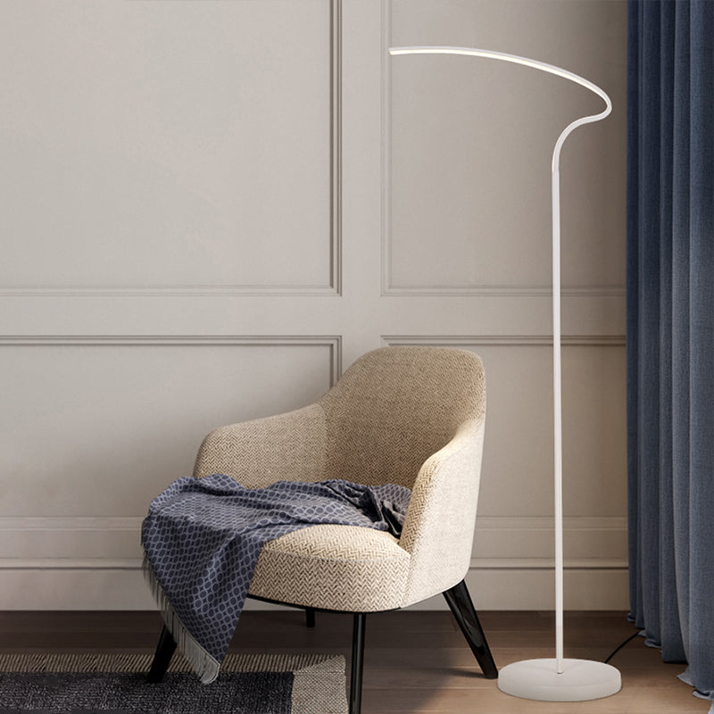 Modernistisch gebogen staande lamp metaal LED BEDBADE BEDER LADING VLOEDING IN ZWART/WIT