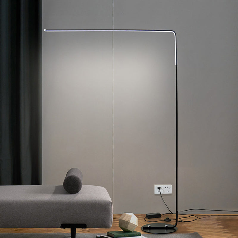 Angolare nero/nero Right Stand Up Light LED contemporaneo LETTURA ACRILICO LAMPAGNO PROGETTO PER SOGGIO