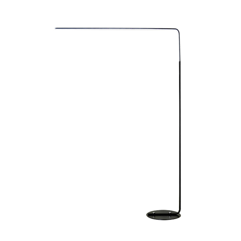 Black/White Right Angle Stand Up Light Contemporary LED Acrylic Reading Floor Lamp for Living Room