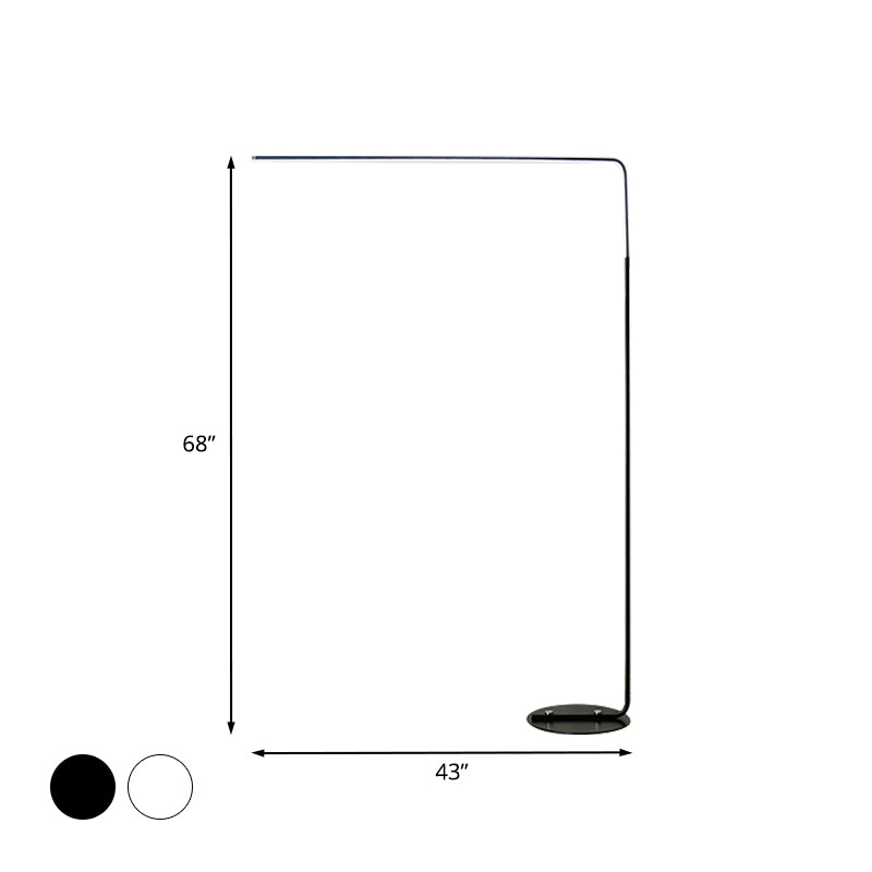 Angolare nero/nero Right Stand Up Light LED contemporaneo LETTURA ACRILICO LAMPAGNO PROGETTO PER SOGGIO