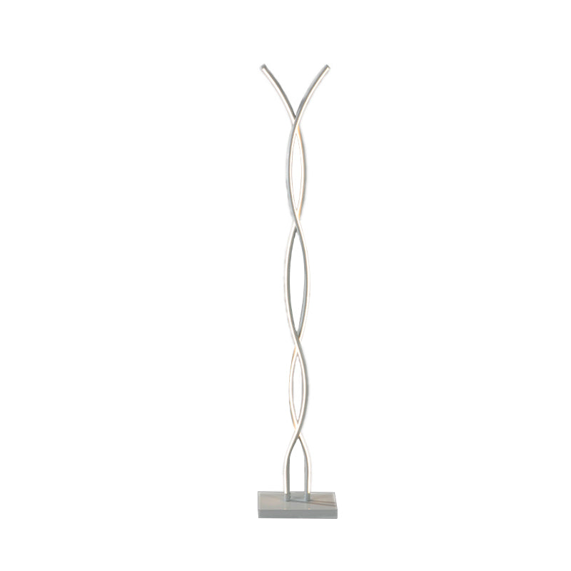 Ligne d'ondule lampe debout lampe à métal minimaliste LED Éclairage de lecture du plancher blanc dans la lumière chaude / blanc / naturel pour la salle d'étude