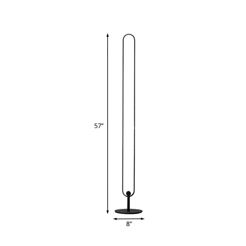 Cadre ovale lampe debout simplicité en acrylique LED de lit de chevet d'éclairage de lecture en noir, chaud / blanc / naturel léger