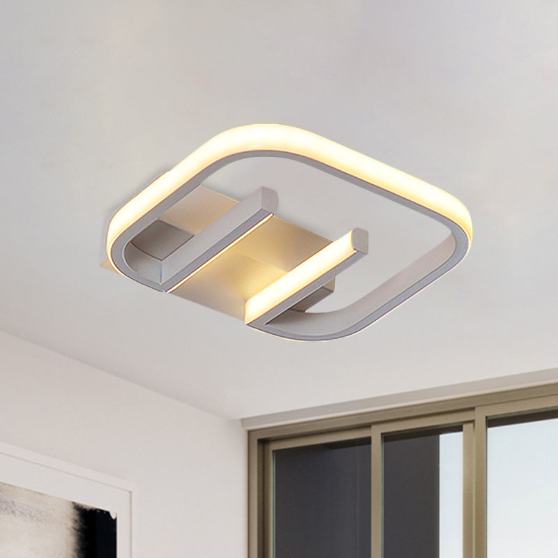 Metallic Geometrical Flush Mount Nordic White/Black/Gold LED Ceiling Light Fixture in White/Warm Light for Hallway