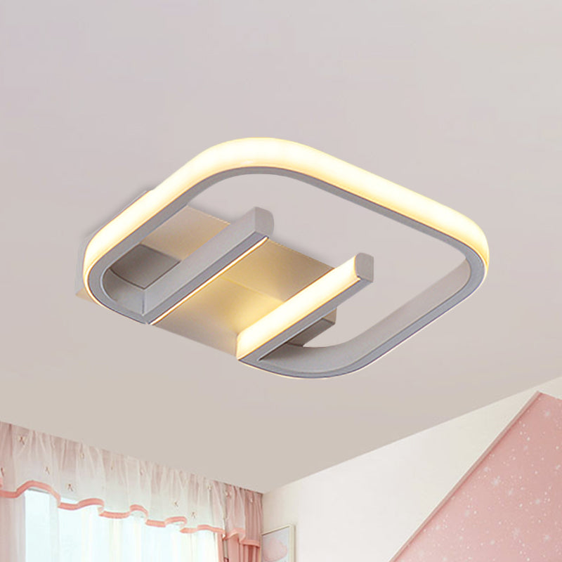 Metallic Geometrical Flush Mount Nordic White/Black/Gold LED Ceiling Light Fixture in White/Warm Light for Hallway