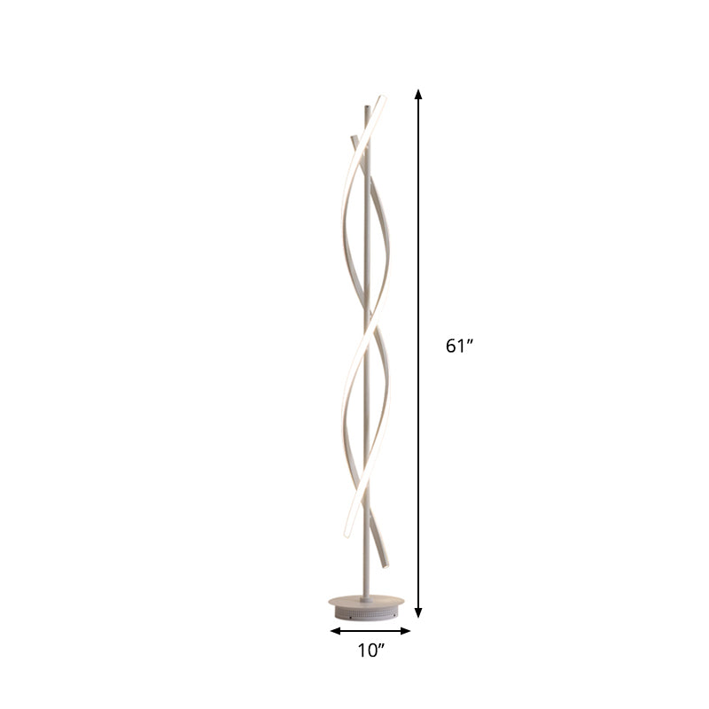 Acryl Spiral Linear stehende Bodenbeleuchtung Einfachheit LED LED LEITE