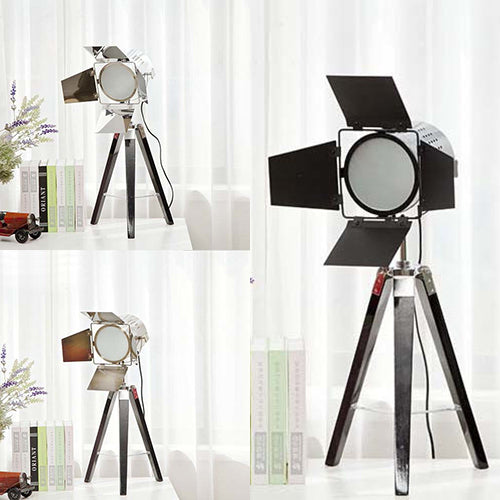 Metallic Tripod Desk Lighting Industrial Style LED Bedroom Standing Light in Black/Brass