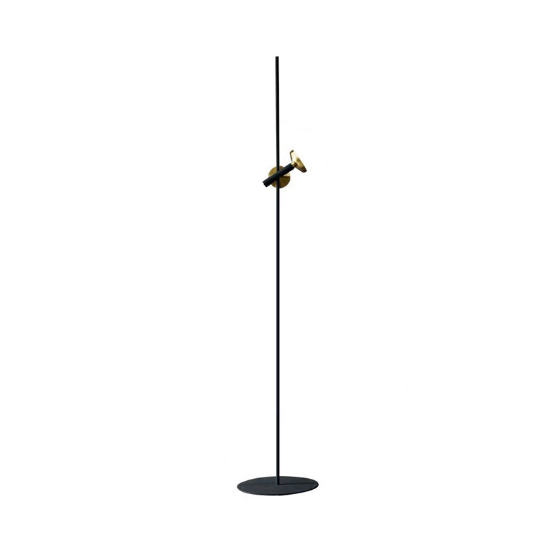 Tube Floor Lighting Post Modern Metal Black and Gold LED Standing Floor Lamp for Living Room