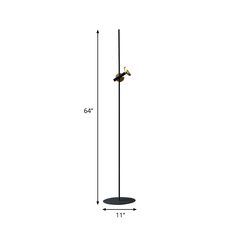 Tube Floor Lighting Post Modern Metal Black and Gold LED Standing Floor Lamp for Living Room