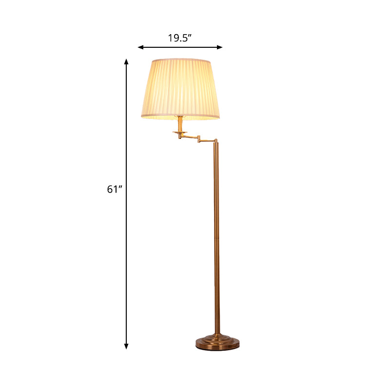 Trommelschattenboden stehende Licht nach modernem Plattierstoff Einmessing Finish Verstellbares Stehlampe