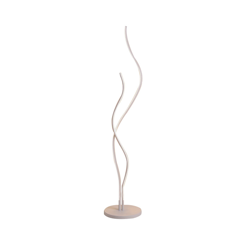 Modernista Waving Line Stand Up Lampada Acrilico LED LED LETTURE LETTURA Luce in bianco/nero