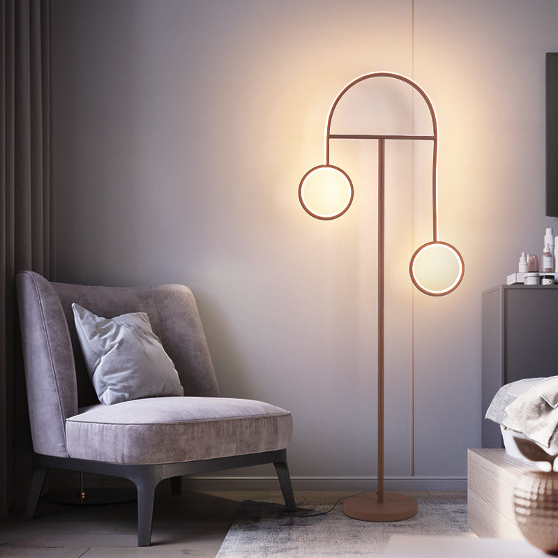 Acryl geometrische stand -up lamp eigentijdse LED koffie leesvloerverlichting in warm/wit licht