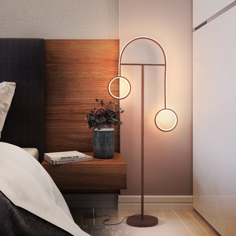 Acryl geometrische stand -up lamp eigentijdse LED koffie leesvloerverlichting in warm/wit licht