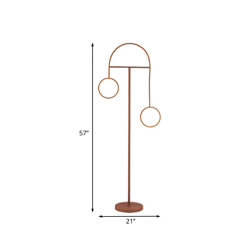 Lámpara de pie geométrica acrílica de café LED contemporáneo Lucina de piso de lectura en luz cálida/blanca