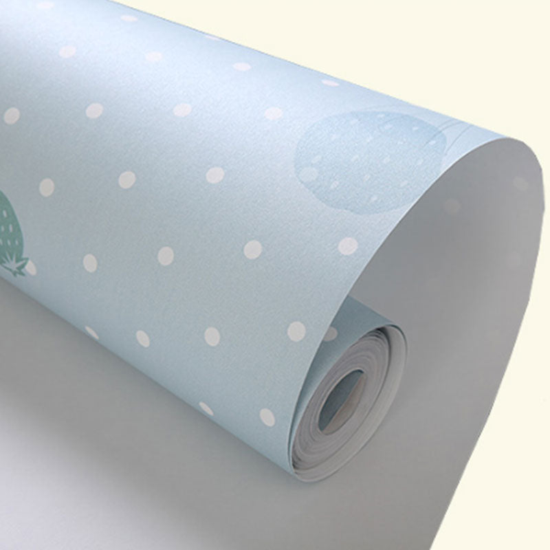 Cute Cartoon Balloon Wallpaper Roll for Children's Bedroom, Pastel Blue, 20.5 in x 33 ft