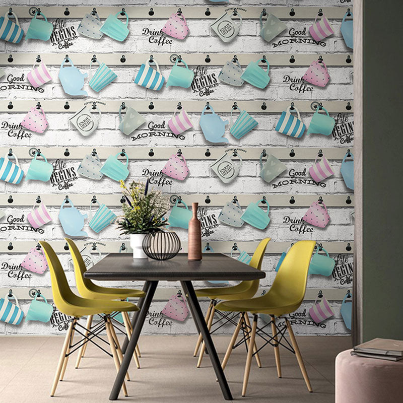 Nordic Food and Drink Wallpaper in Plain White Kid's Bedroom Wall Covering, Non-Pasted, 33 ft. x 20.5 in