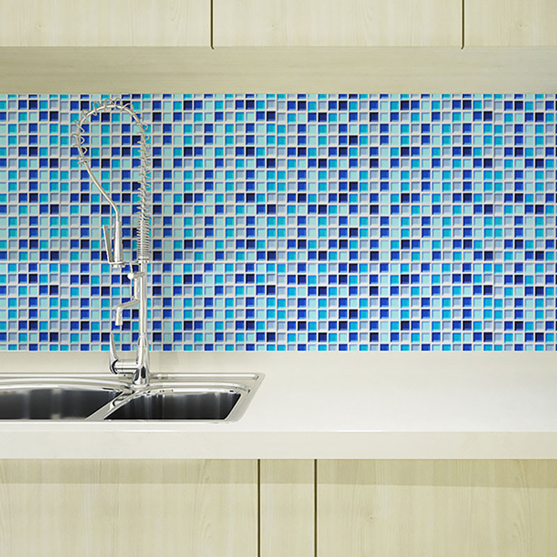 Mosaic Tile Wall Covering in Natural Color, Nordic Wallpaper Roll for Bathroom Decor, Self-Adhesive