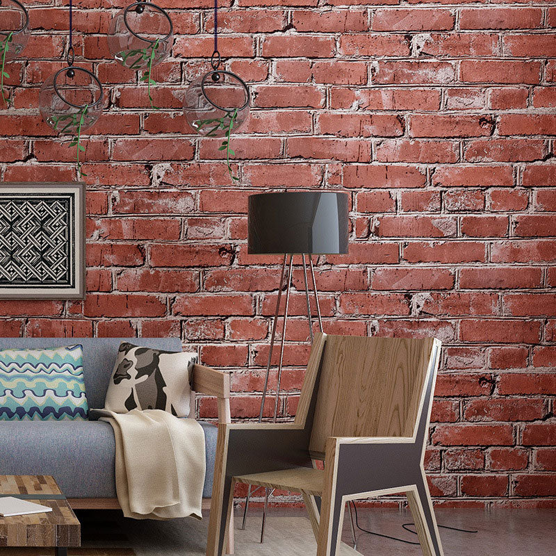 Photography Vintage Wallpaper Roll for Fireplace with Brick Effect in Natural Color, Non-Pasted, 57.1 sq ft.