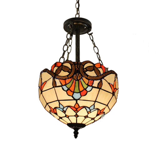 Tiffany Victorian Style Chandelier Bowl Shade Taching Taning Plafond Pendentif For Library