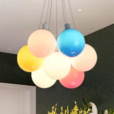 Balloon Restaurant Pendant Light Plastic Kids Modern Multi-Colored Hanging Light