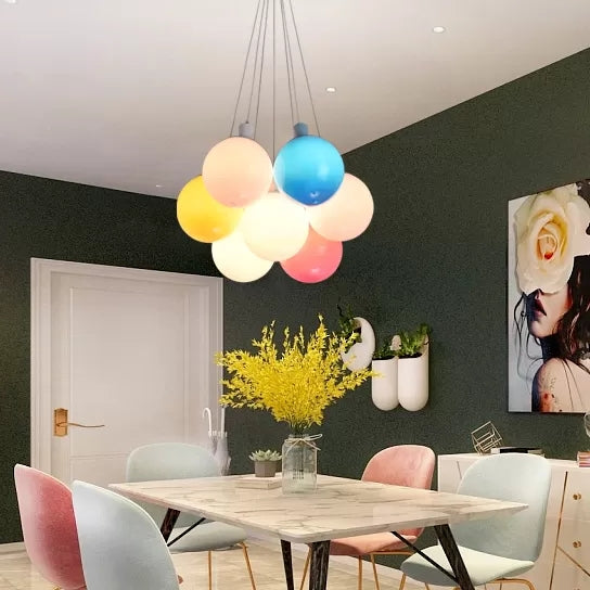 Balloon Restaurant Pendant Light Plastic Kids Modern Multi-Colored Hanging Light