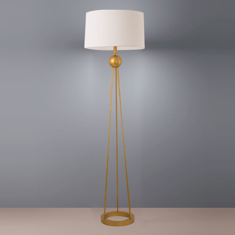 1-licht woonkamer opstaan ​​lamp Modernist Wit/zwart/vlasstatief Vloerlamp met trommelstoffabricage schaduw