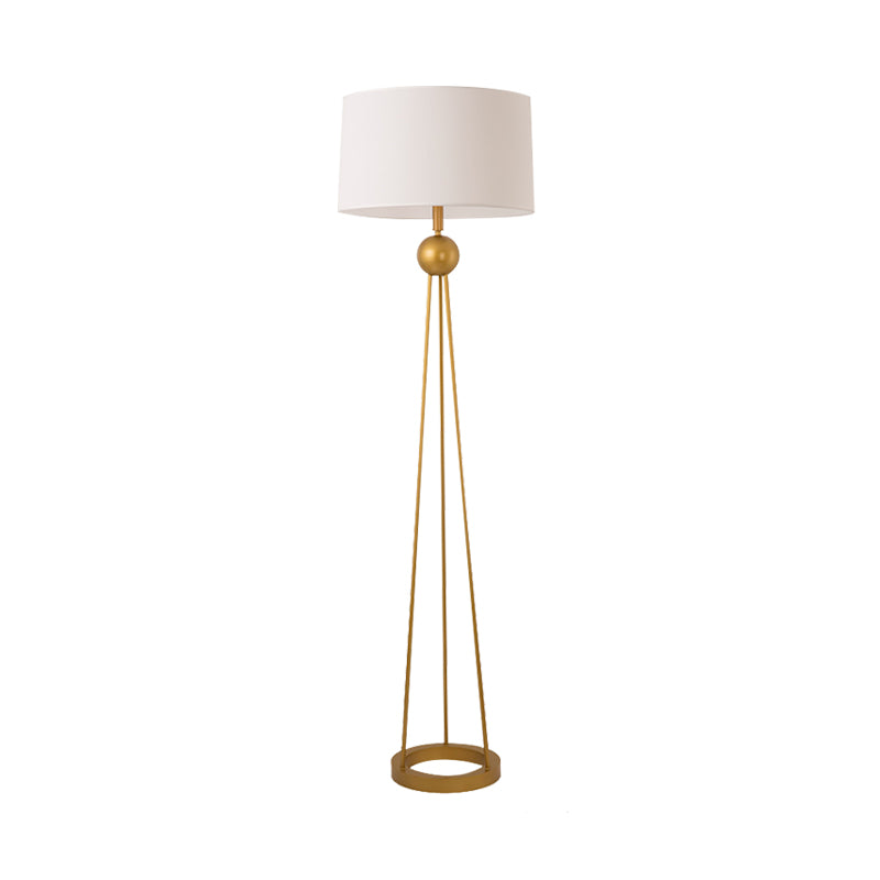 1-licht woonkamer opstaan ​​lamp Modernist Wit/zwart/vlasstatief Vloerlamp met trommelstoffabricage schaduw