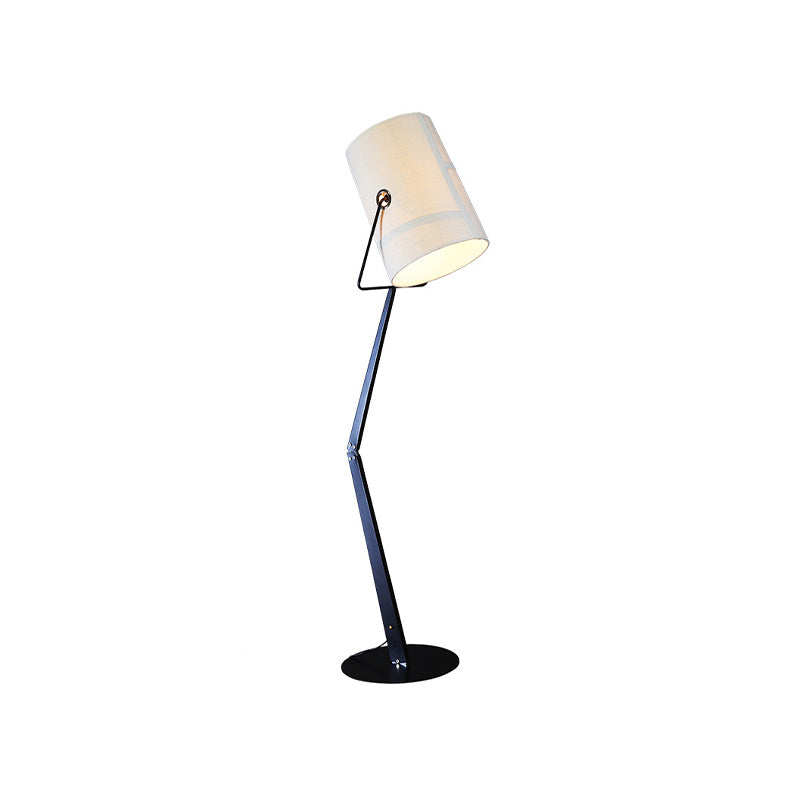 Barreau moderniste lampe debout avec un bras swing métal 1 bulbe de la salle d'étude Lumière de plancher en noir / blanc