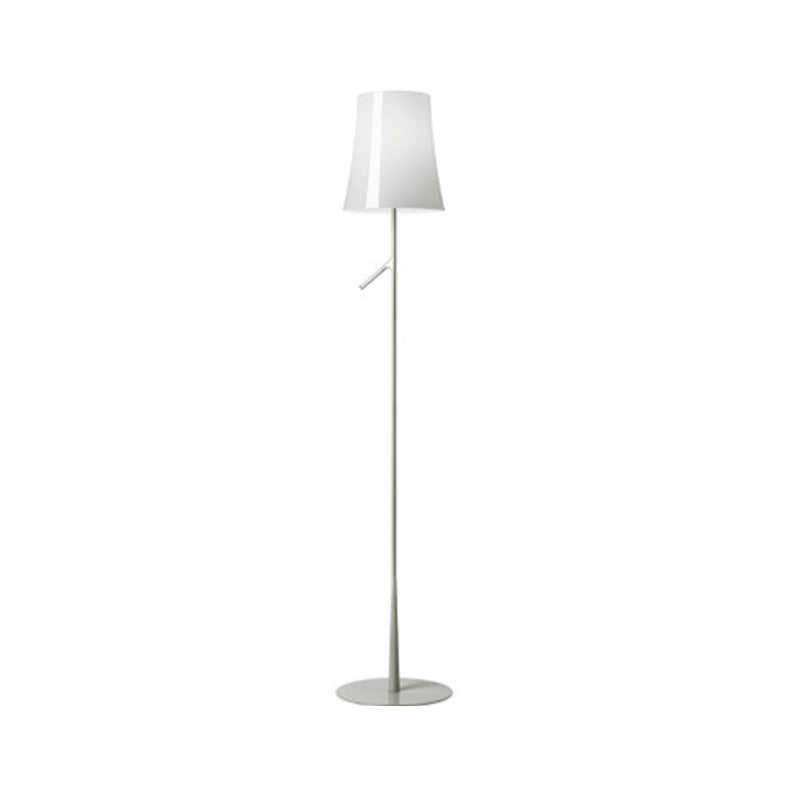 Metallic Bell Shape Floor Lamp Contemporary Single Head White/Orange Standing Light for Study Room