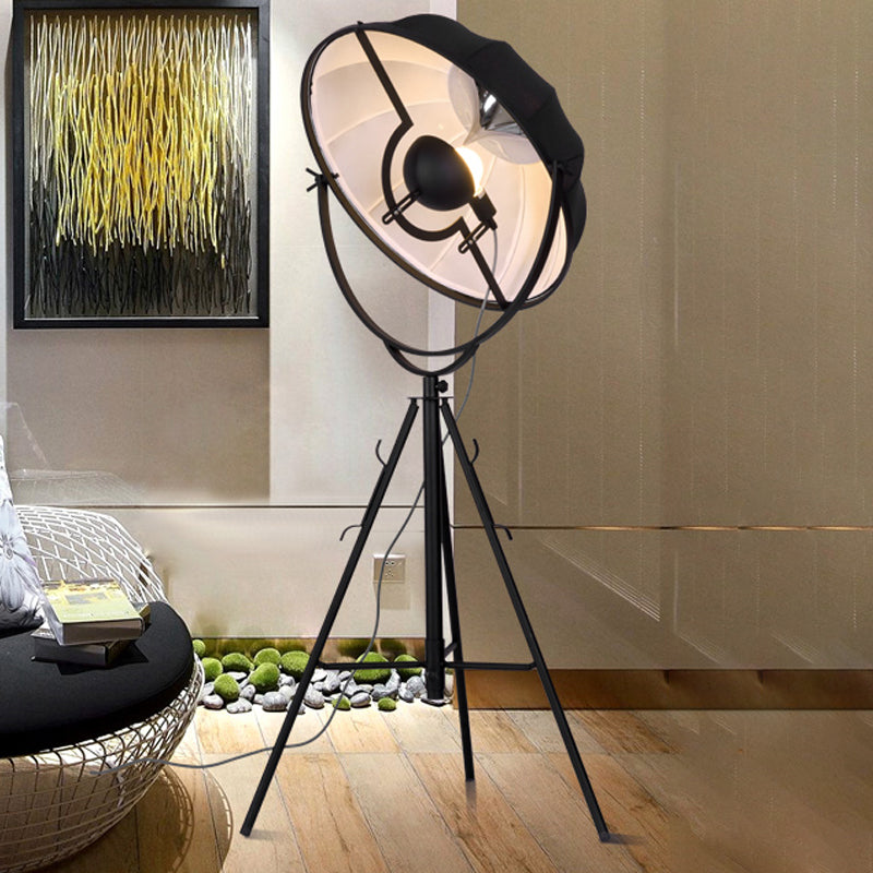 Semi-globe contemporain Tri-leg Light Metal 1 Bulbe Photo Studio Standing Lampe en noir / blanc