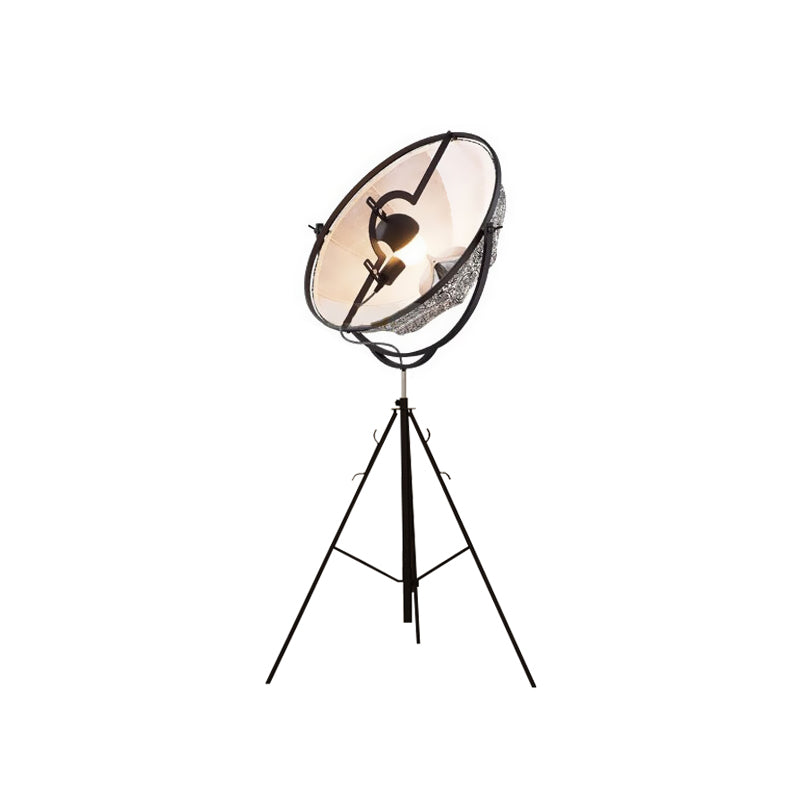 Semi-globe contemporain Tri-leg Light Metal 1 Bulbe Photo Studio Standing Lampe en noir / blanc