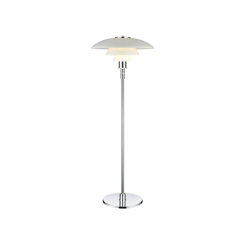 Plate-Like 2 Tiers Standing Light Contemporary Metallic 1 Head Living Room Floor Lamp in White